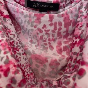 Anne Klein Multi-Pink-Print Shell w/Cowl Neckline